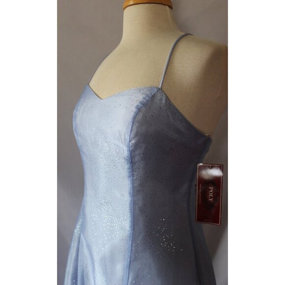 Poly USA #2264 Long Organza Formal Evening or Prom Gown-Size M-PERIWINKLE BLUE - Picture 6 of 7